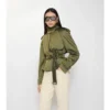 Kort Trench Coat i nylonblandning Kort Trench Coat i nylonblandning