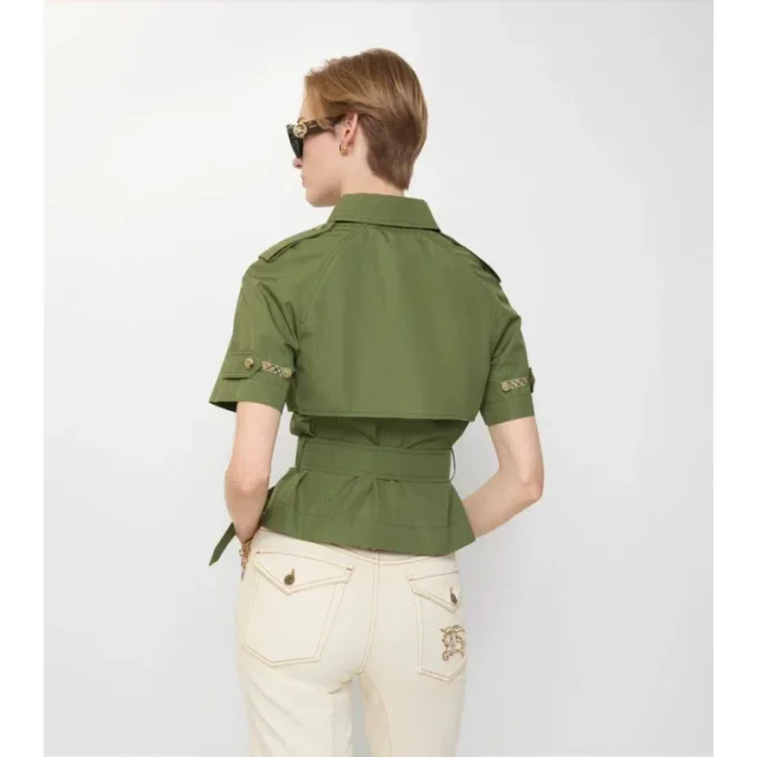 Kort trenchcoat i bomullspoplin Kort trenchcoat i bomullspoplin