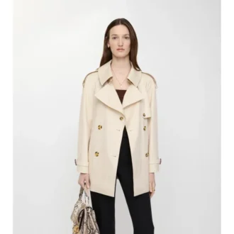 Kort Tropical Gabardine Trench Coat i Fitzrovia-modell