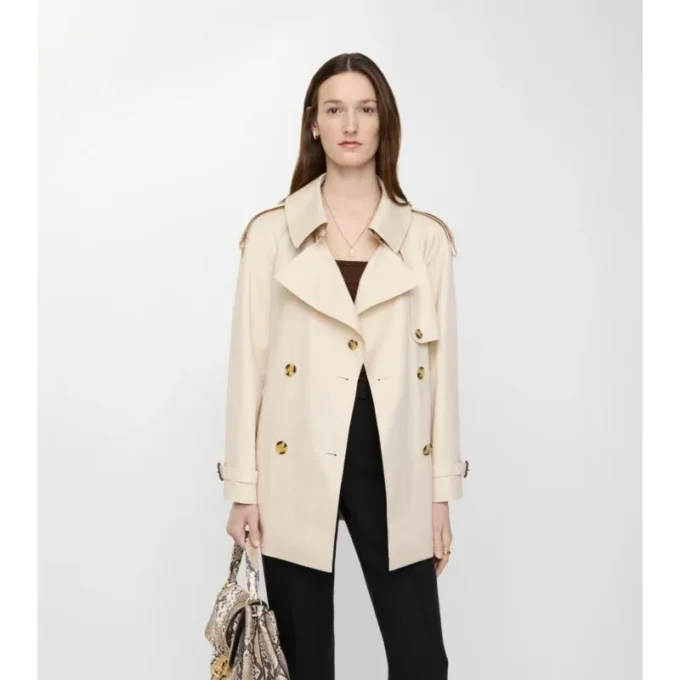 Kort Tropical Gabardine Trench Coat i Fitzrovia-modell Kort Tropical Gabardine Trench Coat i Fitzrovia-modell