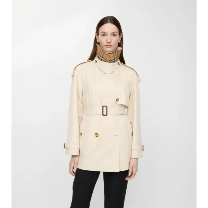 Kort Tropical Gabardine Trench Coat i Fitzrovia-modell Kort Tropical Gabardine Trench Coat i Fitzrovia-modell