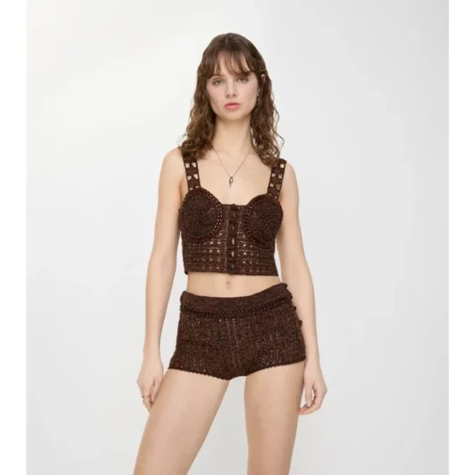 Krochetade shorts i Moulina-bomull Krochetade shorts i Moulina-bomull
