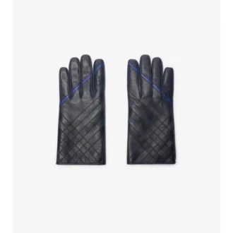 Läderhandskar med intarsia-rutmönster Läderhandskar med intarsia-rutmönster
