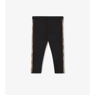 Leggings i nylon med rutmönstrad kant
