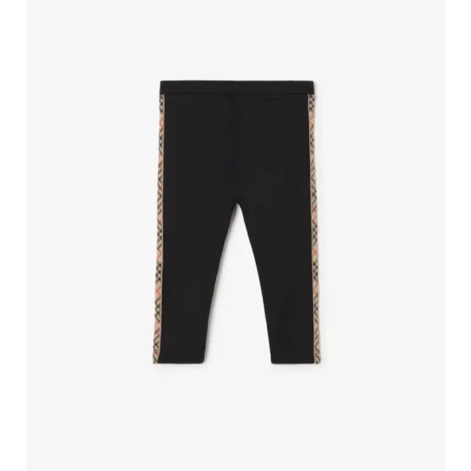 Leggings i nylon med rutmönstrad kant Leggings i nylon med rutmönstrad kant