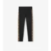 Leggings i nylon med rutmönstrad kant