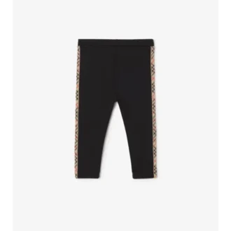 Leggings i nylon med rutmönstrad kant