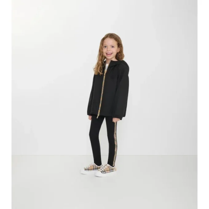 Leggings i nylon med rutmönstrad kant