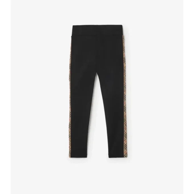 Leggings i nylon med rutmönstrad kant