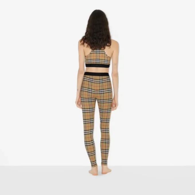 Leggings i stretchjersey med rutmönster Leggings i stretchjersey med rutmönster