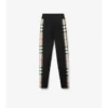 Leggings i stretchjersey med rutmönstrade detaljer Leggings i stretchjersey med rutmönstrade detaljer