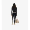 Leggings i stretchjersey med rutmönstrade detaljer Leggings i stretchjersey med rutmönstrade detaljer