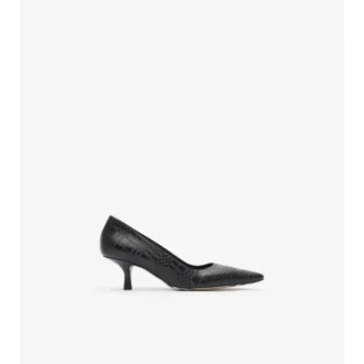 Låga pumps i rutigt läder för damer