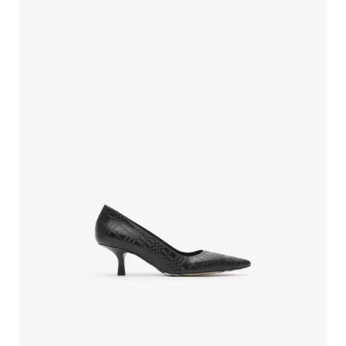 Låga pumps i rutigt läder för damer Låga pumps i rutigt läder för damer