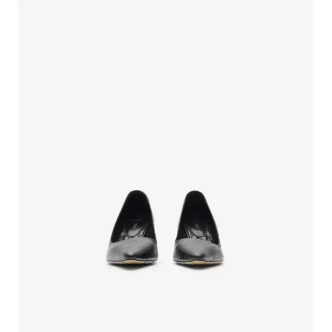 Låga pumps i rutigt läder för damer Låga pumps i rutigt läder för damer