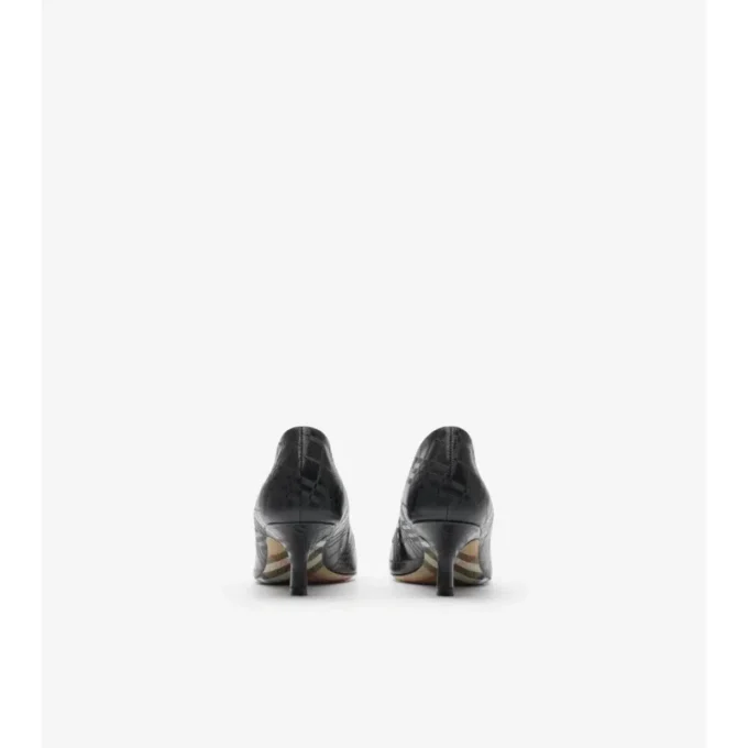 Låga pumps i rutigt läder för damer Låga pumps i rutigt läder för damer