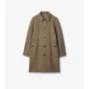 Lång Car Coat i fiskbensmönstrad ull från Dual Burberry Lång Car Coat i fiskbensmönstrad ull från Dual Burberry