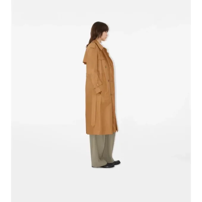 Lång Castleford-trenchcoat i läder Lång Castleford-trenchcoat i läder