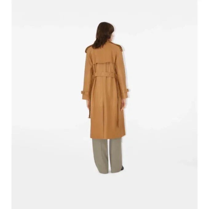 Lång Castleford-trenchcoat i läder Lång Castleford-trenchcoat i läder