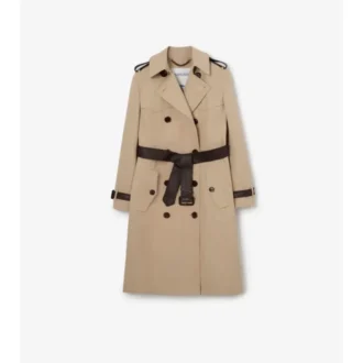 Lång Foxfield-trenchcoat i silke och bomull