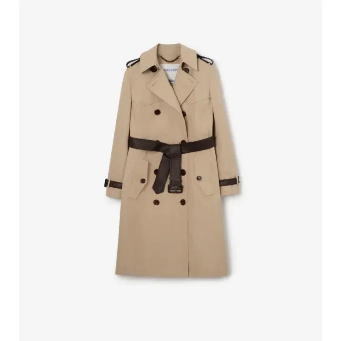 Lång Foxfield-trenchcoat i silke och bomull Lång Foxfield-trenchcoat i silke och bomull