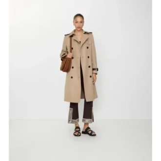 Lång Foxfield-trenchcoat i silke och bomull