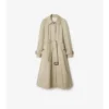 Lång gabardine-Car Coat i Ellingham-modell med utsvängd kjol Lång gabardine-Car Coat i Ellingham-modell med utsvängd kjol