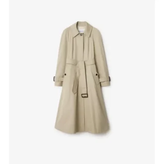Lång gabardine-Car Coat i Ellingham-modell med utsvängd kjol