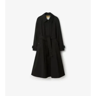 Lång gabardine-Car Coat i Ellingham-modell med utsvängd kjol
