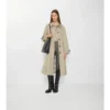 Lång gabardine-Car Coat i Ellingham-modell med utsvängd kjol Lång gabardine-Car Coat i Ellingham-modell med utsvängd kjol
