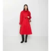 Lång gabardine-Car Coat i Ellingham-modell med utsvängd kjol Lång gabardine-Car Coat i Ellingham-modell med utsvängd kjol