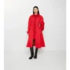 Lång gabardine-Car Coat i Ellingham-modell med utsvängd kjol Lång gabardine-Car Coat i Ellingham-modell med utsvängd kjol