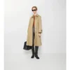 Lång gabardine-Car Coat i Ellingham-modell med utsvängd kjol Lång gabardine-Car Coat i Ellingham-modell med utsvängd kjol