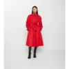 Lång gabardine-Car Coat i Ellingham-modell med utsvängd kjol Lång gabardine-Car Coat i Ellingham-modell med utsvängd kjol