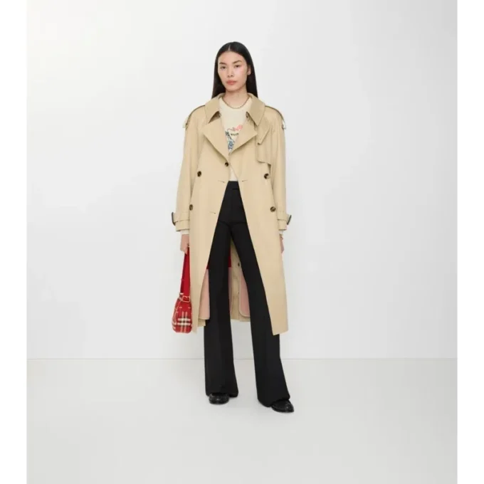 Lång gabardine-Trench Coat Fitzrovia med värmande foder Lång gabardine-Trench Coat Fitzrovia med värmande foder
