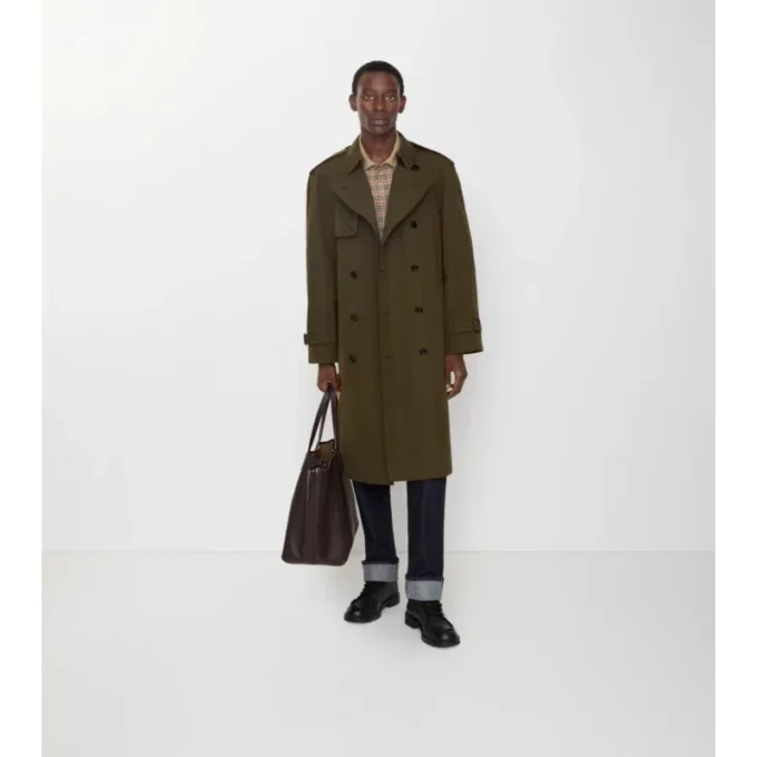 Lång, lätt trenchcoat i bomull Lång, lätt trenchcoat i bomull