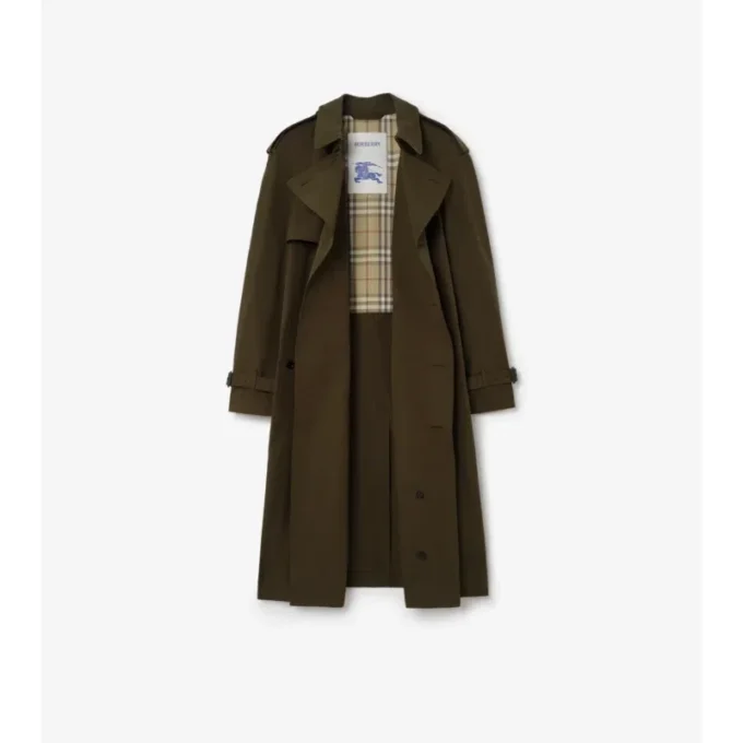 Lång, lätt trenchcoat i bomull Lång, lätt trenchcoat i bomull