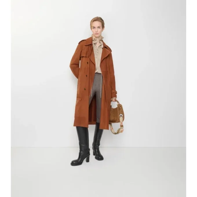 Lång Trench Coat i nubuck, Castleford Lång Trench Coat i nubuck, Castleford