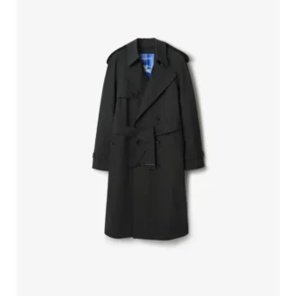 Lång trenchcoat i bondad stretchull