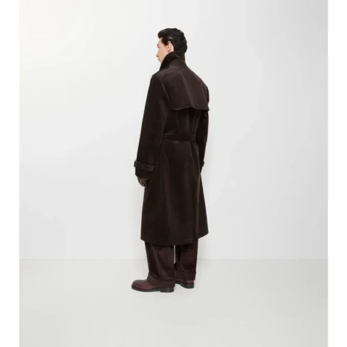 Lång trenchcoat i corduroy Lång trenchcoat i corduroy