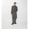 Lång trenchcoat i fiskbensmönstrad ull Lång trenchcoat i fiskbensmönstrad ull