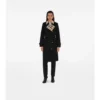 Lång trenchcoat i gabardin med rutig krage Lång trenchcoat i gabardin med rutig krage