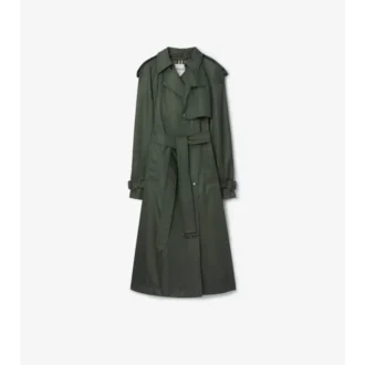 Lång trenchcoat i nylon med huva