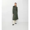 Lång trenchcoat i nylon med huva
