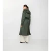 Lång trenchcoat i nylon med huva