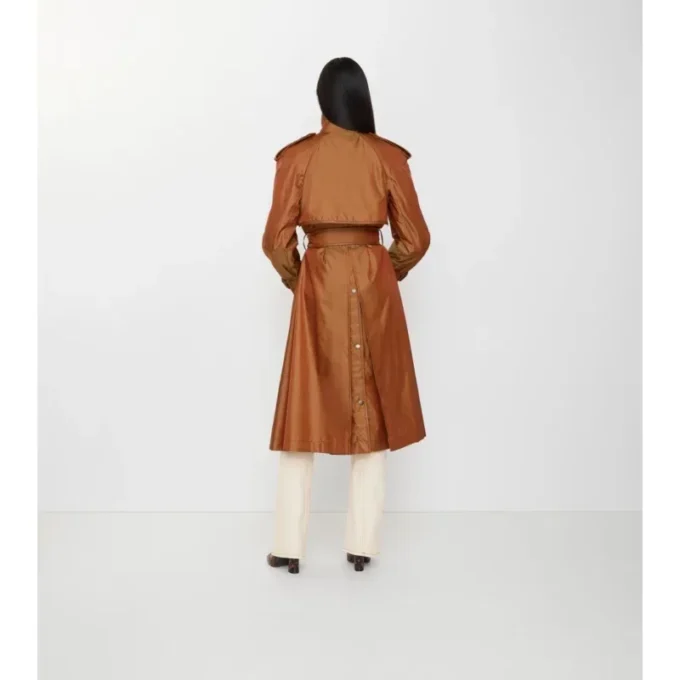 Lång trenchcoat i nylonblandning Lång trenchcoat i nylonblandning