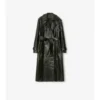 Lång trenchcoat i präglat läder Lång trenchcoat i präglat läder