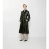 Lång trenchcoat i präglat läder Lång trenchcoat i präglat läder
