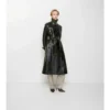 Lång trenchcoat i präglat läder Lång trenchcoat i präglat läder