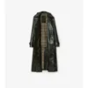 Lång trenchcoat i präglat läder Lång trenchcoat i präglat läder
